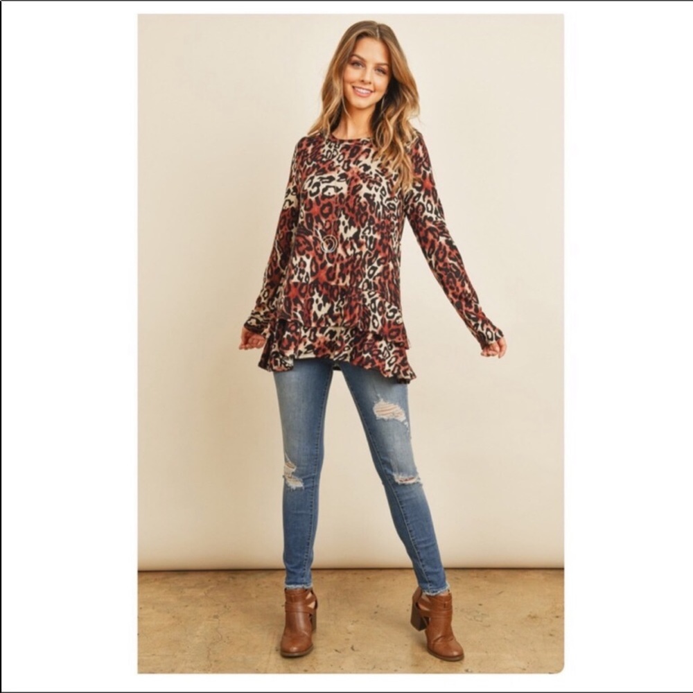 Perfect Peach Fun & Swingy Animal Print Top M, XL